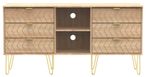 Jigsaw Oak Effect 150cm TV Unit with Gold Hairpin Legs