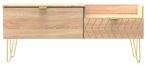 Jigsaw Oak Effect 130cm TV Unit with Gold Hairpin Legs - 2 Drawers