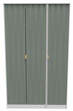 Las Vegas White and Green 3 Door Tall Triple Wardrobe