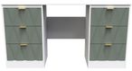 Las Vegas White and Green 6 Drawer Double Dressing Table