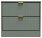 Nashville Green 2 Drawer Midi Bedside Cabinet