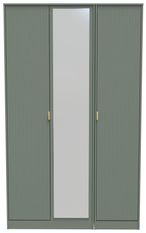 Nashville Green 3 Door Tall Triple Wardrobe - 1 Mirror