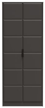 New York Graphite 2 Door Plain Tall Wardrobe