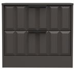 New York Graphite 2 Drawer Bedside Cabinet