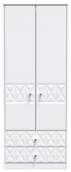 San Jose White 2 Door 2 Drawer Tall Wardrobe