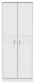 San Jose Matt White 2 Door Plain Tall Wardrobe