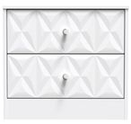 San Jose White 2 Drawer Bedside Cabinet