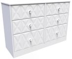 San Jose White 6 Drawer Midi Chest