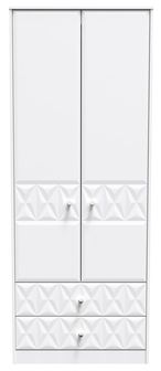 Pixel White 2 Door 2 Drawer Combi Wardrobe