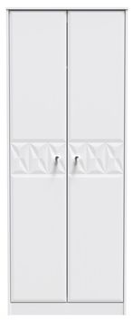 Pixel White 2 Door Plain Tall Wardrobe