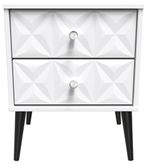 Pixel White 2 Drawer Bedside Cabinet