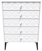 Pixel White 5 Drawer Chest