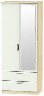 Camden Cashmere and Oak Effect 2 Door Combi Wardrobe - 1 Mirror