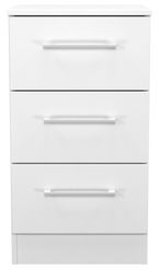 Worcester White Gloss 3 Drawer Bedside Cabinet