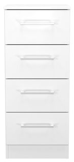 Worcester White 4 Drawer Narrow Chest
