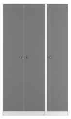 Padstow Grey and White 3 Door Tall Triple Wardrobe