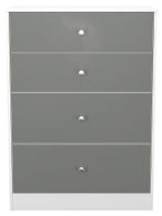 Padstow Grey and White 4 Drawer Deep Chest
