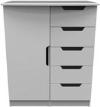 Bella Grey 1 Door Midi Wardrobe