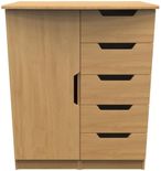 Bella Oak Effect 1 Door Midi Wardrobe