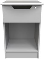 Bella Grey Ash 1 Drawer Bedside Cabinet with Lock