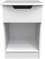 Bella White 1 Drawer Bedside Cabinet with Lock