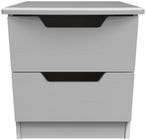 Bella Grey Ash 2 Drawer Bedside Cabinet