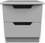 Bella Grey 2 Drawer Bedside Cabinet