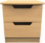 Bella Oak Effect 2 Drawer Bedside Cabinet