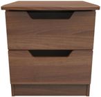 Bella Walnut Effect 2 Drawer Bedside Cabinet