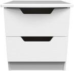 Bella White 2 Drawer Bedside Cabinet