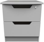 Bella Grey Ash 2 Drawer Bedside Cabinet with Lock