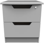 Bella Grey 2 Drawer Bedside Cabinet with Lock