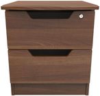 Bella Walnut Effect 2 Drawer Bedside Cabinet with Lock