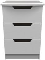 Bella Grey Ash 3 Drawer Bedside Cabinet