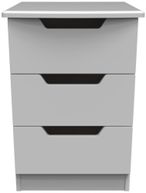 Bella Grey 3 Drawer Bedside Cabinet