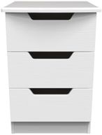 Bella White 3 Drawer Bedside Cabinet