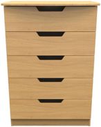 Bella Oak Effect 5 Drawer Chest
