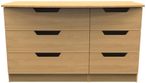 Bella Oak Effect 6 Drawer Midi Dresser