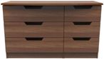 Bella Walnut Effect 6 Drawer Midi Dresser
