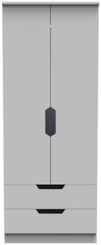 Bella Grey 2 Door 2 Drawer Double Wardrobe