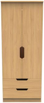 Bella Oak Effect 2 Door 2 Drawer Double Wardrobe