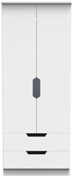 Bella White 2 Door 2 Drawer Double Wardrobe