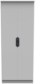 Bella Grey 2 Door Plain Tall Wardrobe