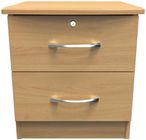 Eve Oak Effect 2 Drawer Bedside Cabinet with Lock