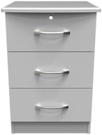 Eve Grey 3 Drawer Bedside Cabinet with Lock