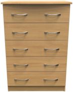 Eve Oak Effect 5 Drawer Chest