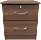 Eve Walnut Effect 2 Drawer Bedside Cabinet with Lock