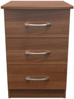 Eve Walnut Effect 3 Drawer Bedside Cabinet