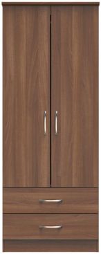 Eve Walnut 2 Door 2 Drawer Double Wardrobe