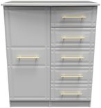 Faye Grey 1 Door Midi Wardrobe